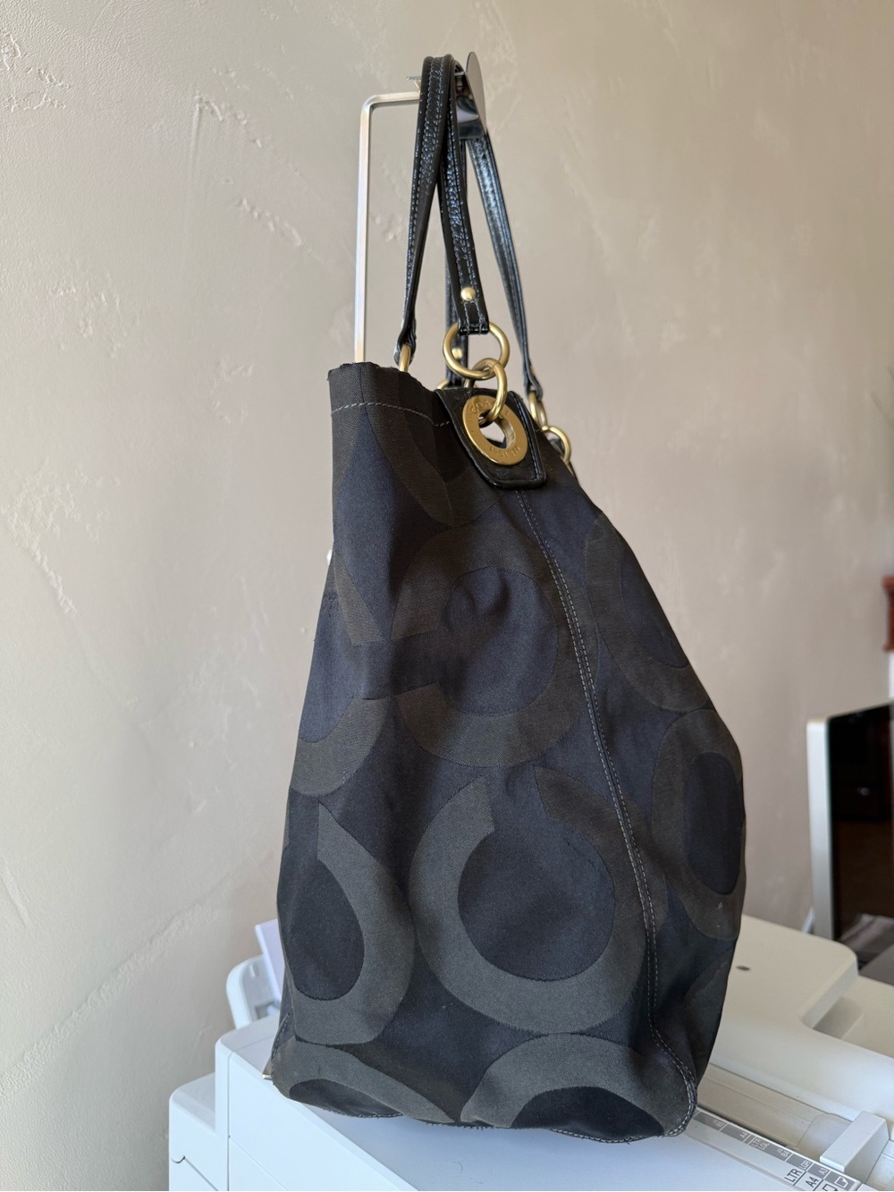 Coach Madison Op Art Black Ex-Large Tote #13001 - Picture 6 of 11